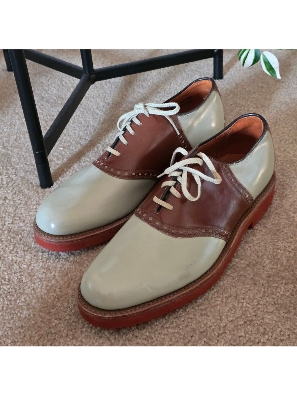 Cole Haan Cream and Brown Leather Oxfords